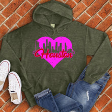 Load image into Gallery viewer, Houston Skyline Heart Hoodie