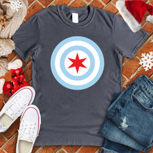 Load image into Gallery viewer, Chicago Round Flag Tee