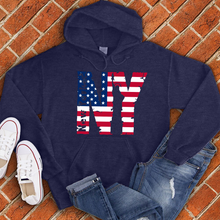 Load image into Gallery viewer, American Flag NY Hoodie