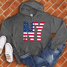 Load image into Gallery viewer, American Flag NY Hoodie