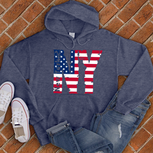 Load image into Gallery viewer, American Flag NY Hoodie