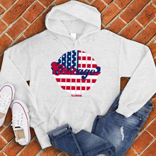 Load image into Gallery viewer, Chicago Illinois American Flag Hoodie