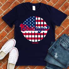 Load image into Gallery viewer, Chicago Illinois American Flag Tee