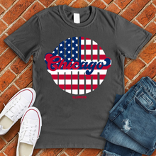 Load image into Gallery viewer, Chicago Illinois American Flag Tee