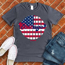 Load image into Gallery viewer, Chicago Illinois American Flag Tee