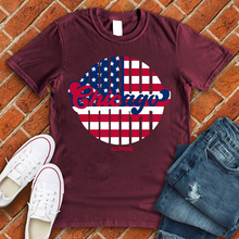 Load image into Gallery viewer, Chicago Illinois American Flag Tee