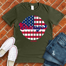 Load image into Gallery viewer, Chicago Illinois American Flag Tee