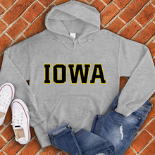 Load image into Gallery viewer, Yellow And Black Iowa Hoodie
