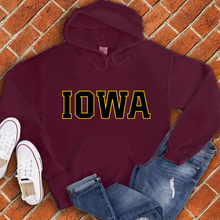 Load image into Gallery viewer, Yellow And Black Iowa Hoodie
