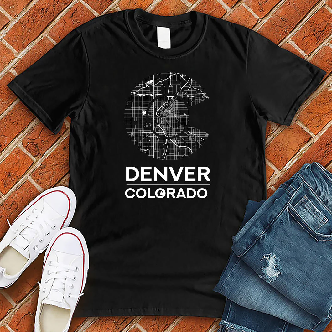 Denver Colorado Flag Map Tee