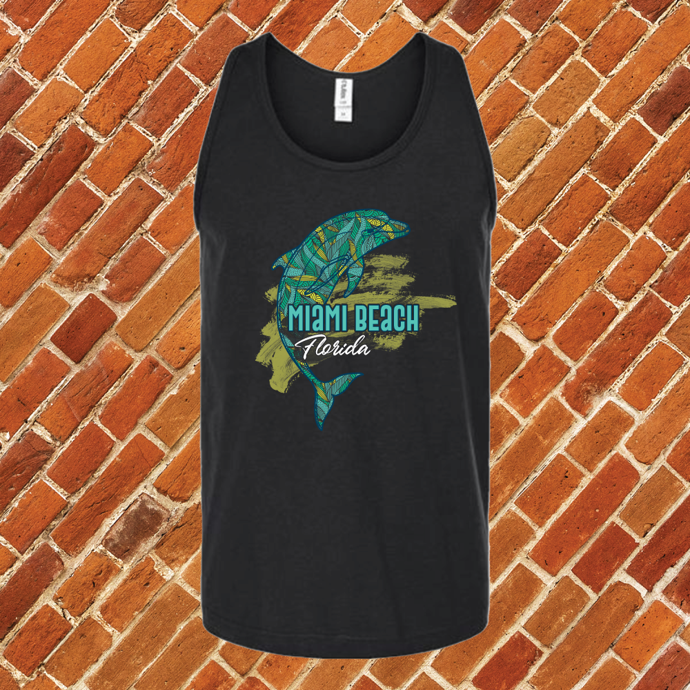 Miami Beach Dolphin Unisex Tank Top