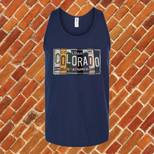 Load image into Gallery viewer, Colorado License Plate Unisex Tank Top
