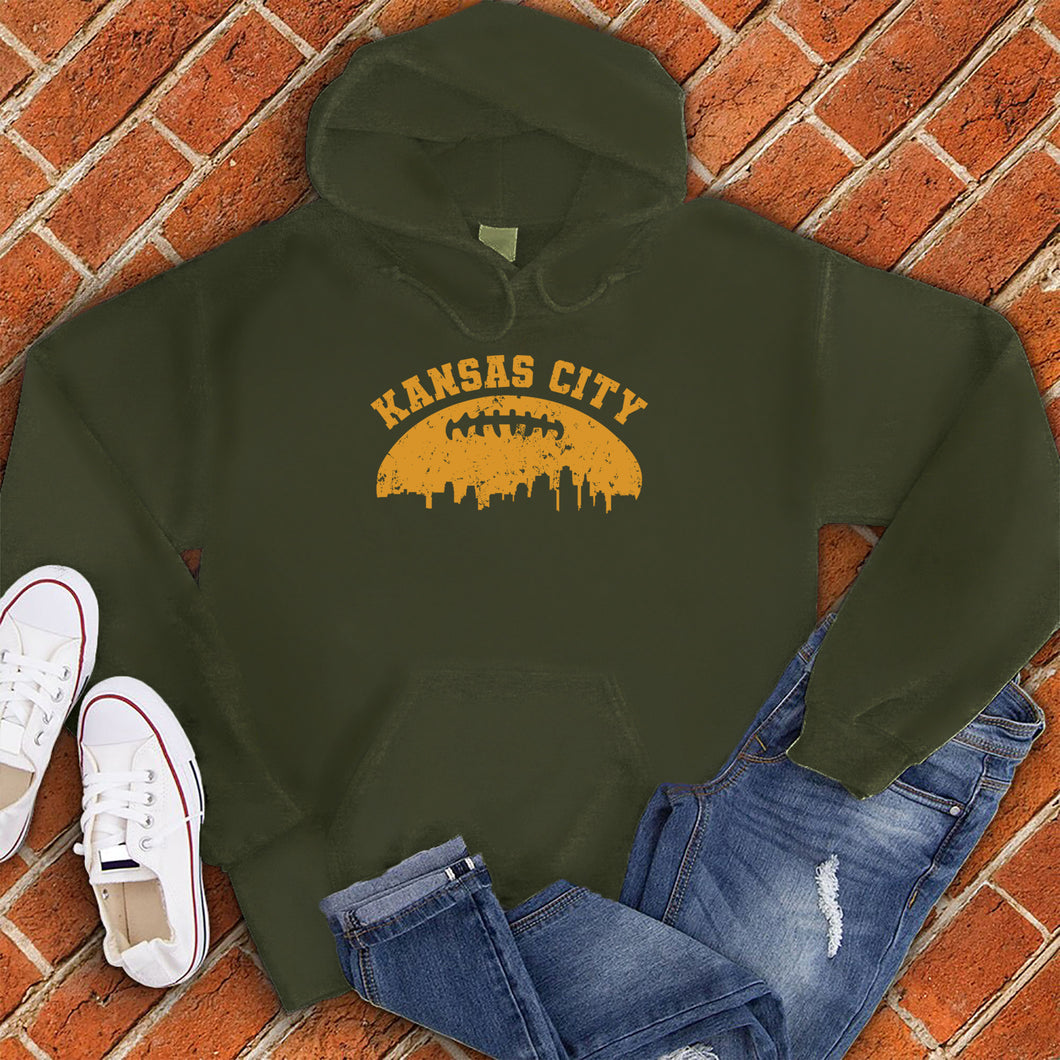 Vintage Kansas City Football Skyline Hoodie