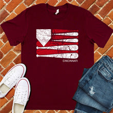 Load image into Gallery viewer, Cincinnati Baseball Flag Tee
