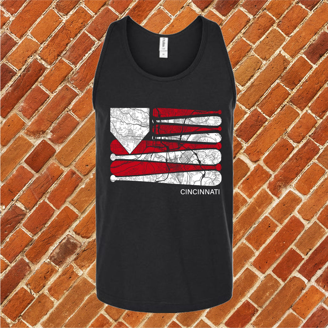 Cincinnati Baseball Flag Unisex Tank Top