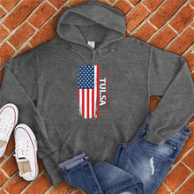 Load image into Gallery viewer, Tulsa Flag Varsity Type Hoodie
