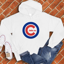 Load image into Gallery viewer, Chicago Baseball Skyline Hoodie
