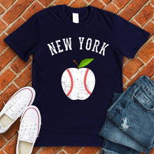 Load image into Gallery viewer, New York White Apple Baseball Tee
