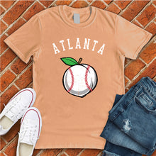 Load image into Gallery viewer, Atlanta White Peach Baseball Tee
