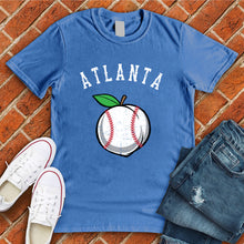 Load image into Gallery viewer, Atlanta White Peach Baseball Tee
