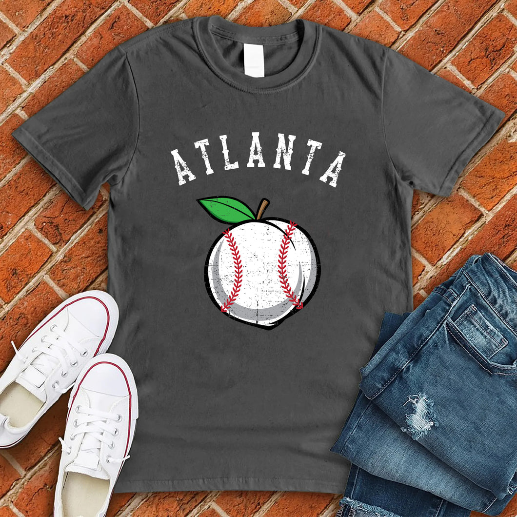 Atlanta White Peach Baseball Tee