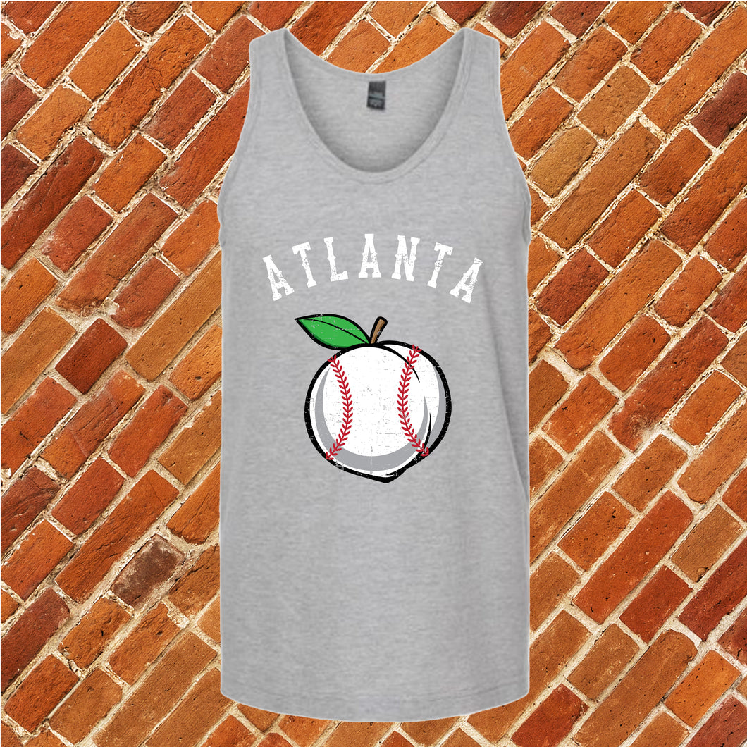 Atlanta White Peach Baseball Unisex Tank Top