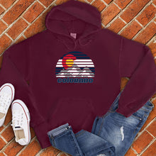 Load image into Gallery viewer, Colorado Mountains and Flag Circle Hoodie
