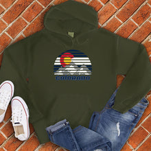 Load image into Gallery viewer, Colorado Mountains and Flag Circle Hoodie
