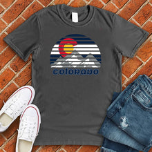 Load image into Gallery viewer, Colorado Mountains and Flag Circle Tee
