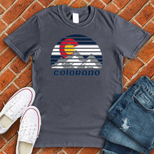 Load image into Gallery viewer, Colorado Mountains and Flag Circle Tee
