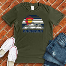 Load image into Gallery viewer, Colorado Mountains and Flag Circle Tee
