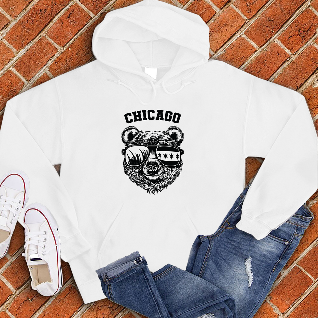 Chicago Bears Skyline And Flag Hoodie