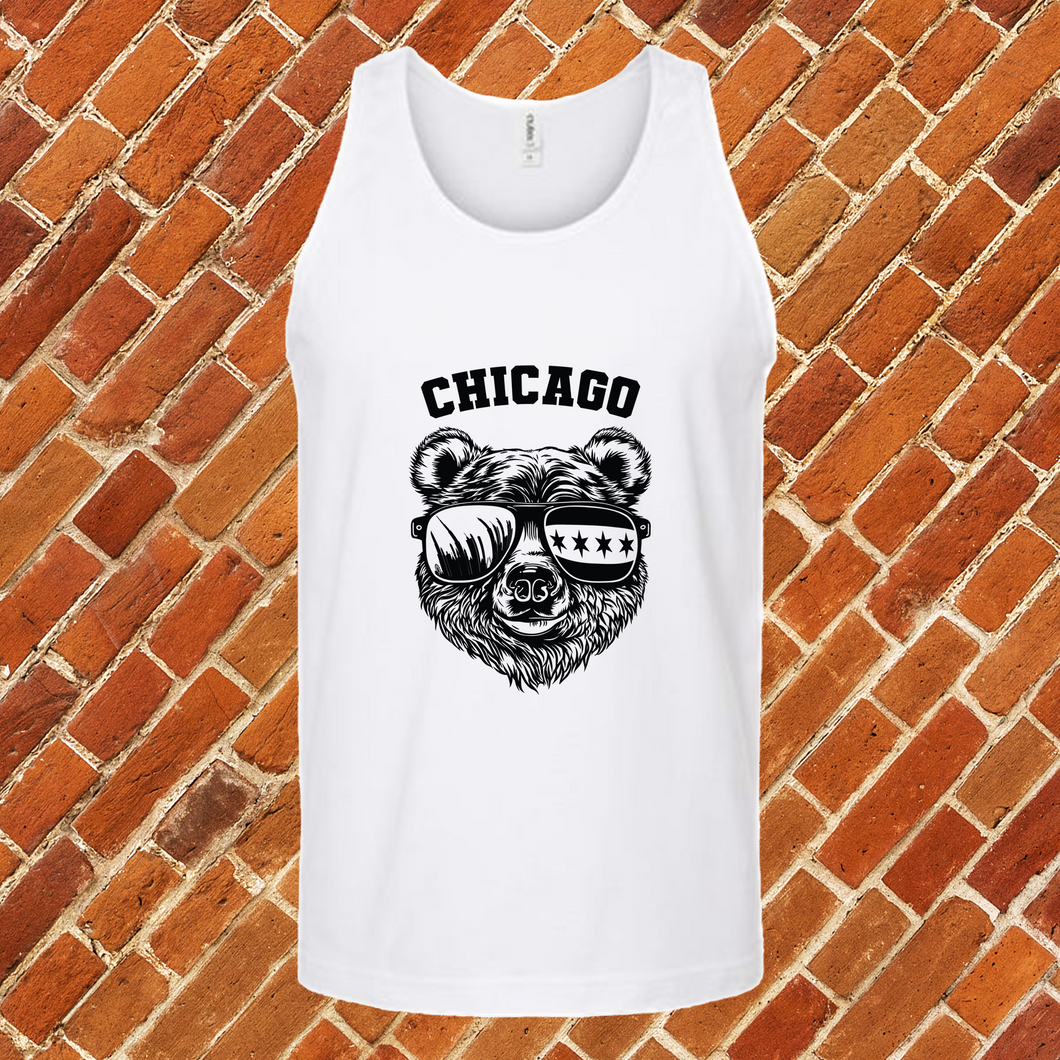 Chicago Bears Skyline And Flag Unisex Tank Top