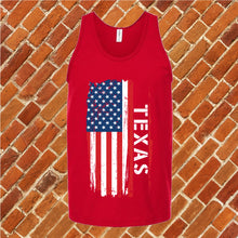 Load image into Gallery viewer, Texas Flag Varsity Type Unisex Tank Top
