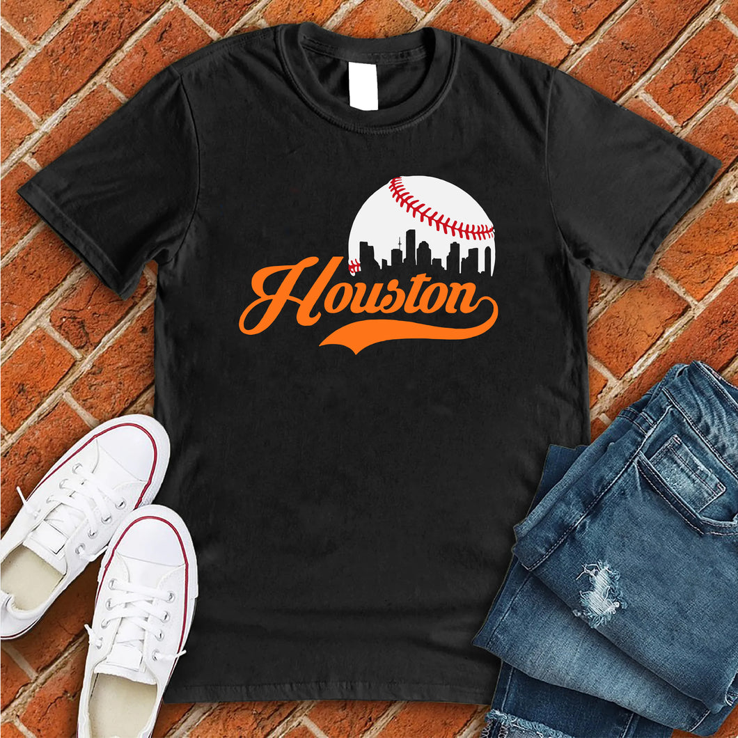 Houston City In Baseball Tee
