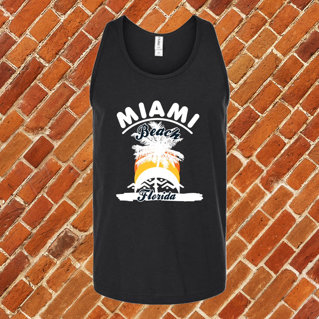 Miami Beach Palm Tree Unisex Tank Top