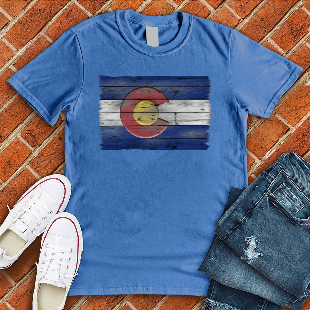 Wooden Colorado Flag Tee