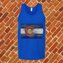 Load image into Gallery viewer, Wooden Colorado Flag Unisex Tank Top
