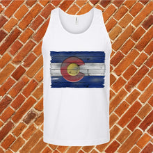 Load image into Gallery viewer, Wooden Colorado Flag Unisex Tank Top
