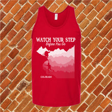 Load image into Gallery viewer, Colorado Watch Your Step Unisex Tank Top
