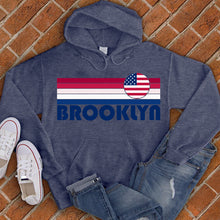 Load image into Gallery viewer, Brooklyn American Flag Rainbow Hoodie
