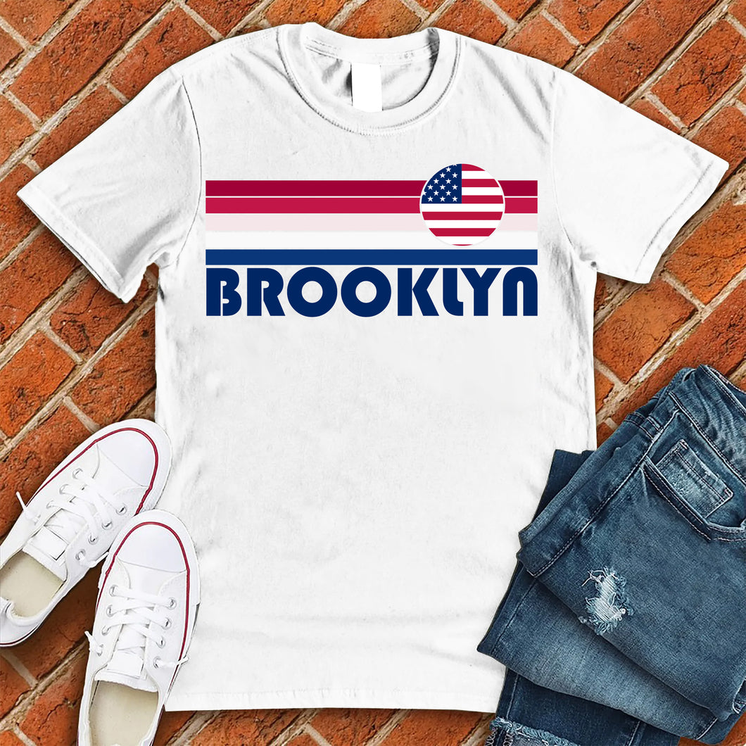 Brooklyn American Flag Rainbow Tee