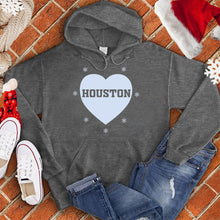 Load image into Gallery viewer, Houston Snowflake Heart Hoodie
