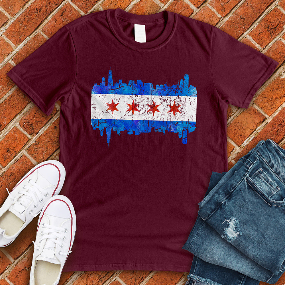 Chicago Skyline Flag Tee