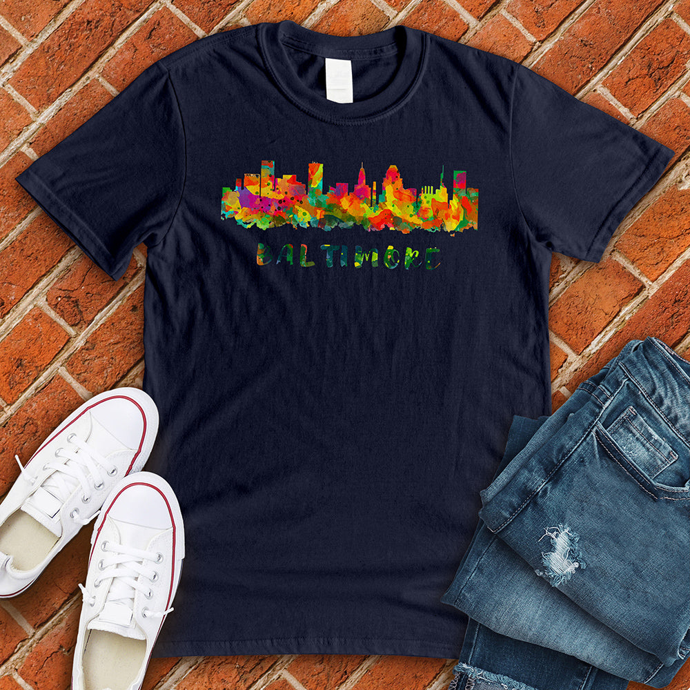 Neon Baltimore Skyline Tee