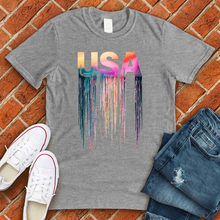 Load image into Gallery viewer, USA Rainbow Drip Tee
