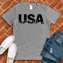 Load image into Gallery viewer, USA Skyline Letters Tee
