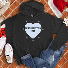 Load image into Gallery viewer, Washington DC Snowflake Heart Hoodie
