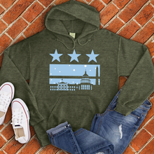 Load image into Gallery viewer, Washington DC Snow Flag Hoodie
