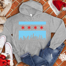 Load image into Gallery viewer, Chicago Flag &amp; City Skyline Hoodie
